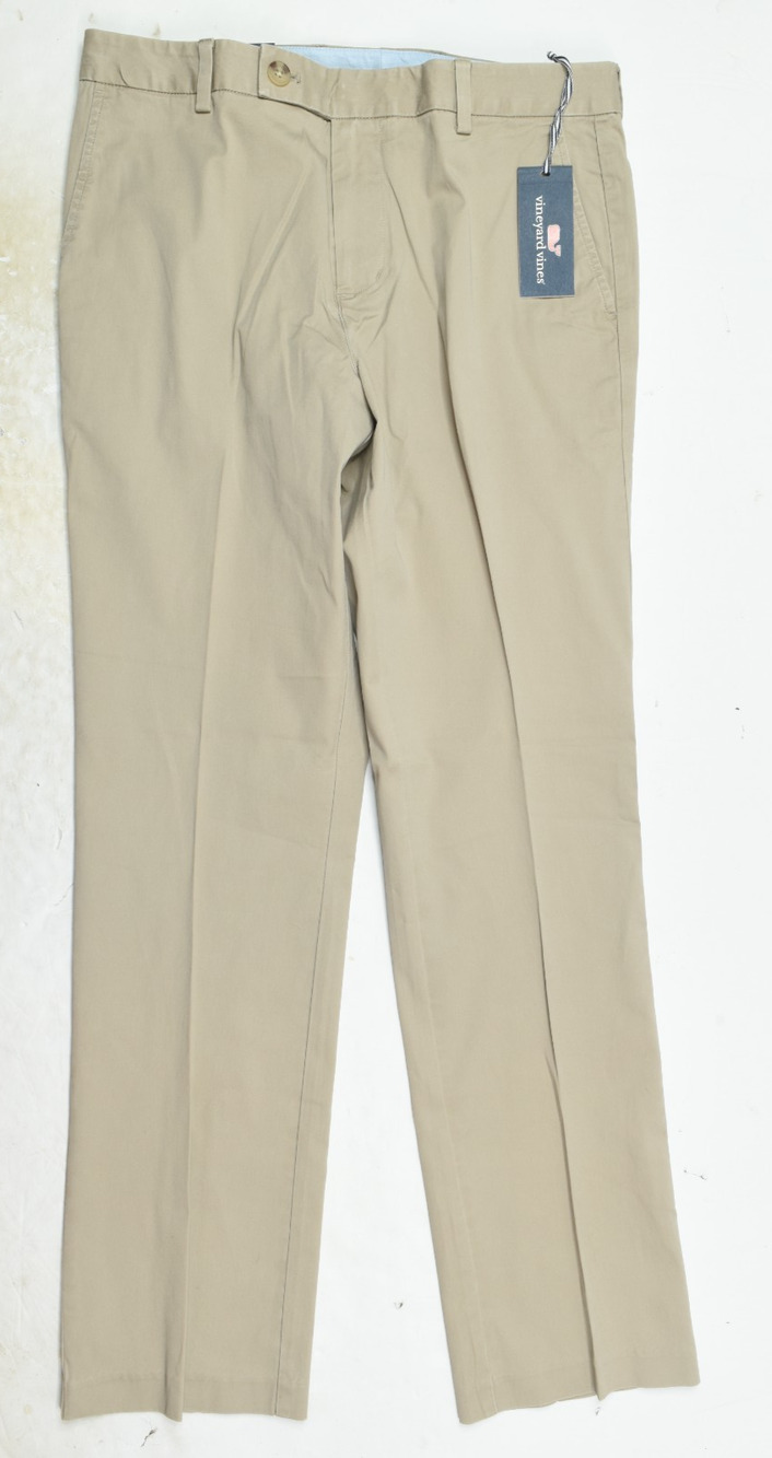 Vineyard Vines BURGEE Chino Pants Mens 33x32 Beige Khaki Classic Fit Cotton